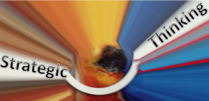 Strategic Thinking Image over Kalidescope over streaming